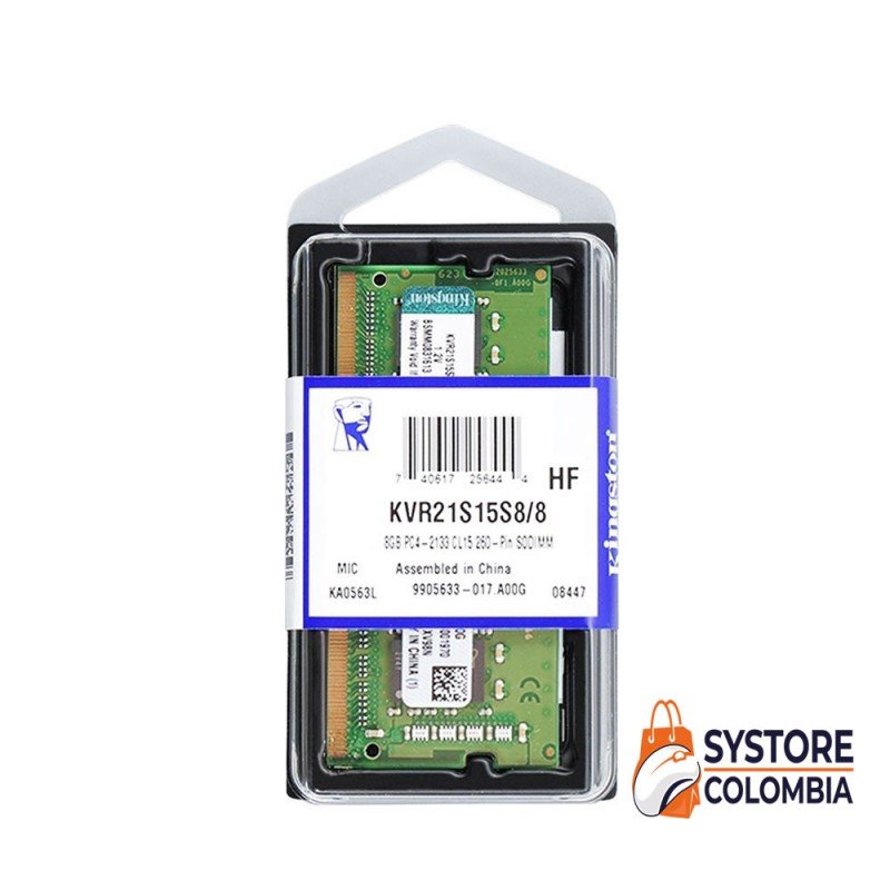 Memoria Ram Ddr4 8Gb Kingston para Portátil 2133mhz KVR21S15S8/8