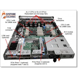 Servidor Rack Lenovo ThinkSystem SR530  Intel Xeon Bronze 3204 16gb 0tb Rack 1U 7X08A09WLA
