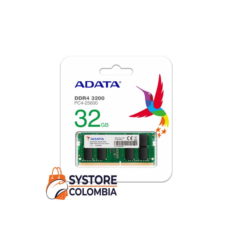 Memoria Ram Ddr4 Portátil Adata 32gb 3200mhz 1.2V AD4S3200732G22-SGN