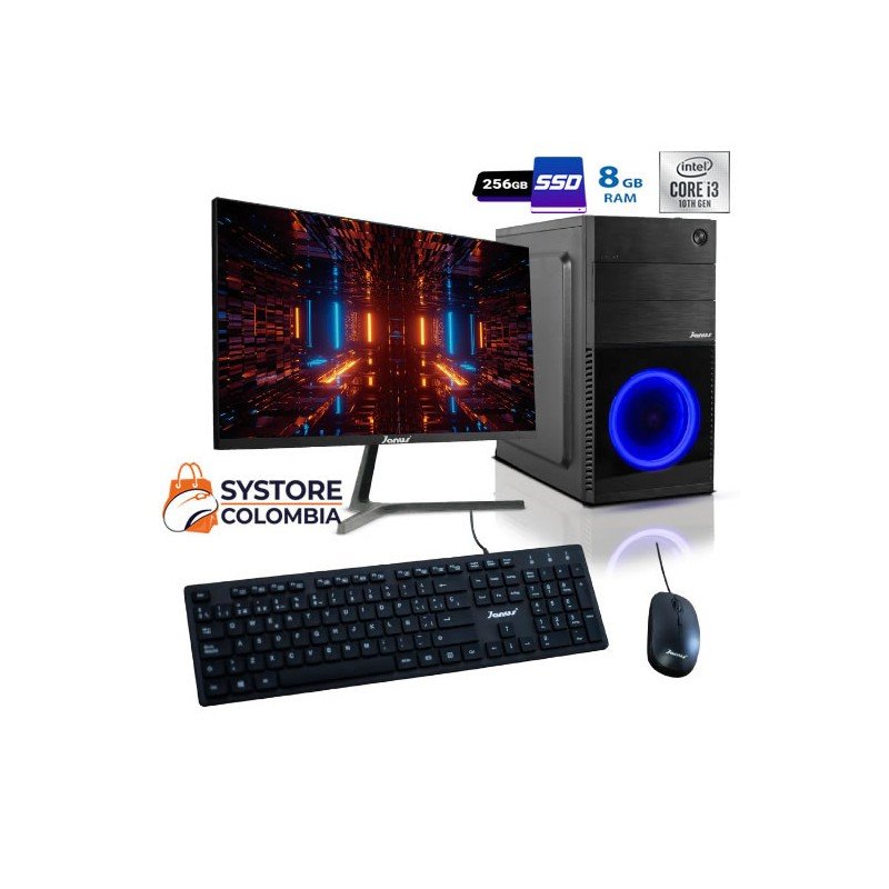 Computador Intel Core I3 10100 8Gb Ram 256GB SSD Disco W10 Pro Monitor 22" Computador Intel Core I3 10100 8Gb Ram 256GB SSD Disco W10 Pro Monitor 22"