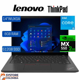 Portatil Lenovo ThinkPad T14 Gen 3 Core i5 1240P 8GB 512GB 14" FHD  TV 2GB Win 11 Pro 21AJS8XN00