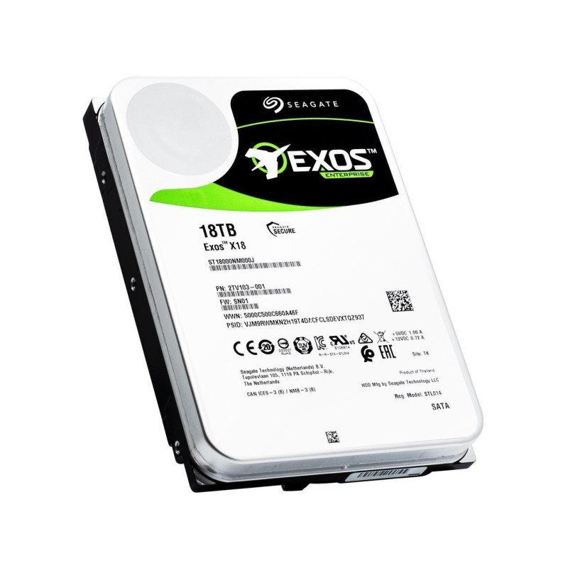 Disco Duro Servidor Sata 18tb Seagate Exos X18 7200 RPM 256MB ST18000NM000J