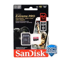 Memoria Micro SD 64GB Sandisk Extreme Pro 4K U3 SDHC Clase 10 V30 200mb/s SDSQXCU-064G-GN6MA