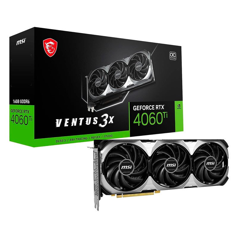 Tarjeta de Video MSI 16GB GeForce RTX 4060 Ti VENTUS 3X 16G OC Tarjeta de Video MSI 16GB GeForce RTX 4060 Ti VENTUS 3X 16G OC