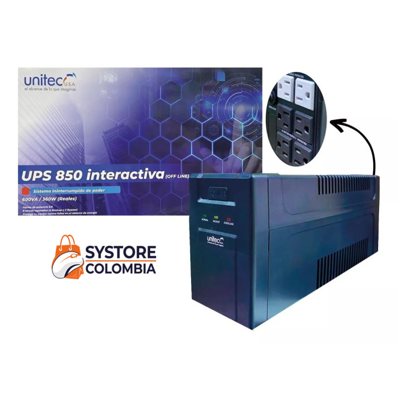 Ups Unitec Interactiva 850 JNP-U850 600VA 360W