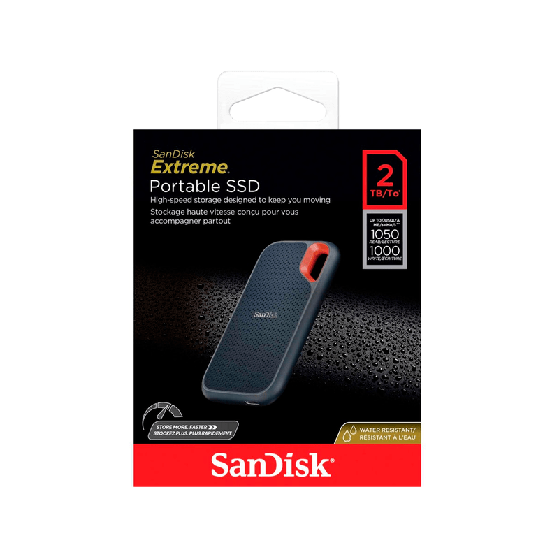 Disco Externo Sólido 2tb Sandisk Extreme SSD V2 USB-C USB-A SDSSDE61-2T00-G25