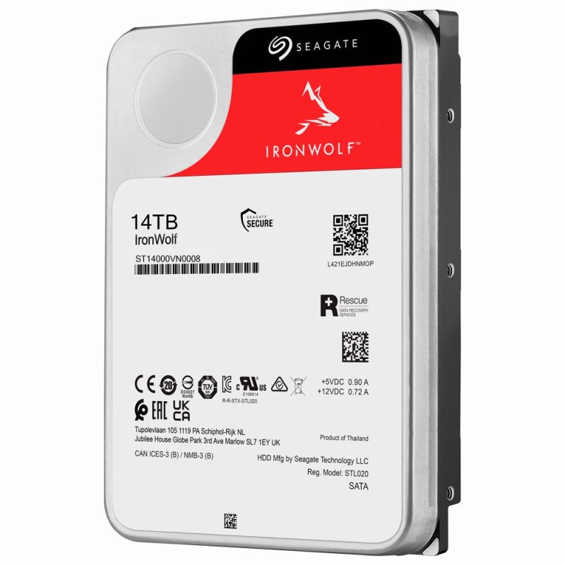 Disco Duro Nas 14tb Seagate Ironwolf 7200 RPM 256MB ST14000VN0008