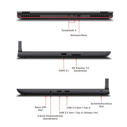 Lenovo ThinkPad P16v Gen 1 Core i7 13800H 16Gb 1Tb Ssd 16" FHD TV8 Win11P 21FD000TLM