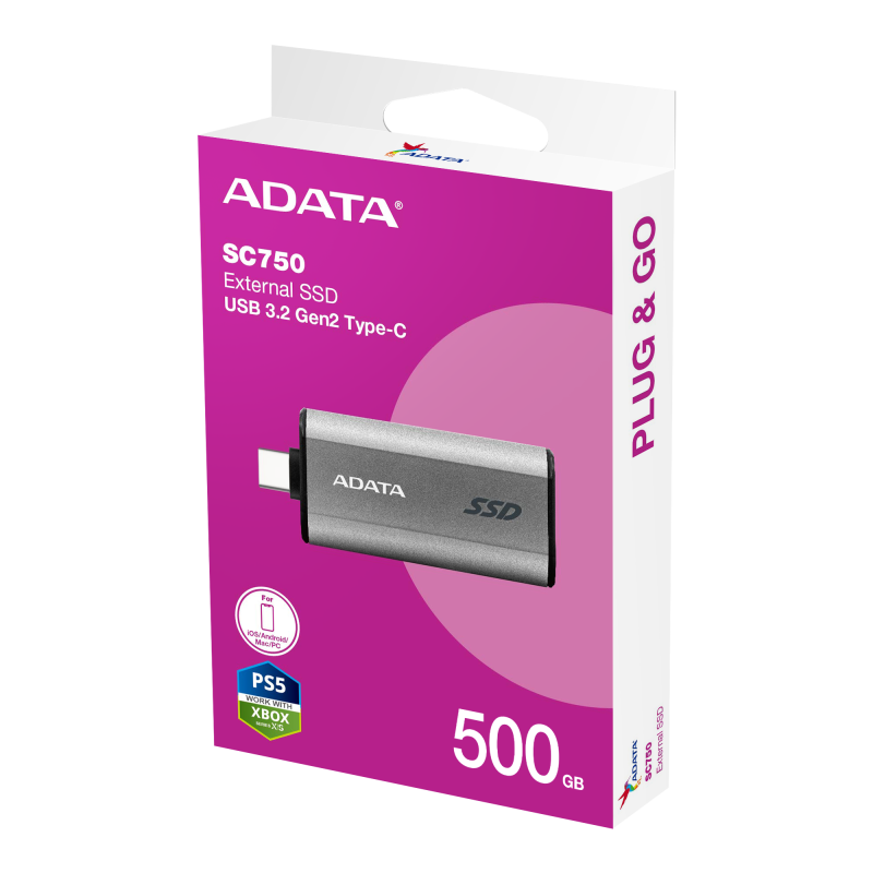Disco Solido Externo 1TB Adata SC750 Usb C  SC750-1000G-CCBK