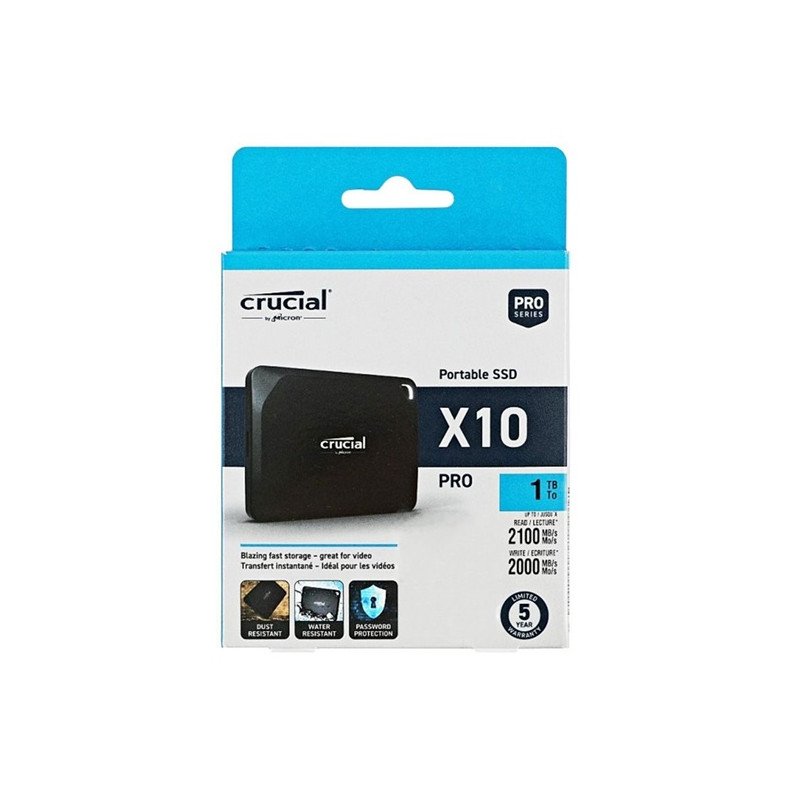 Disco Externo Sólido 1Tb Crucial X10 Pro USB 3.2 USB-C USB-A CT1000X10PROSSD902