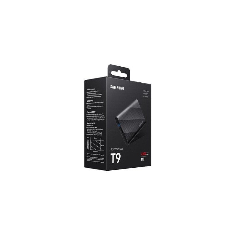 Disco Externo Sólido 1TB Samsung T9 USB 3.2 Gen 2-C USB-A MU-PG1T0B/AM