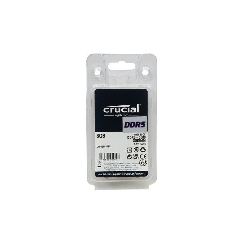 Memoria Ram Ddr5 8gb Crucial 5600mhz Portatil CT8G56C46S5
