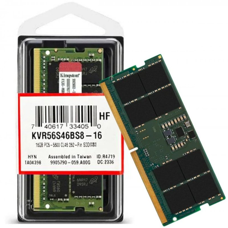 Memoria Ram Ddr5 16gb Para portatil 5600mhz Kingston KVR56S46BS8-16