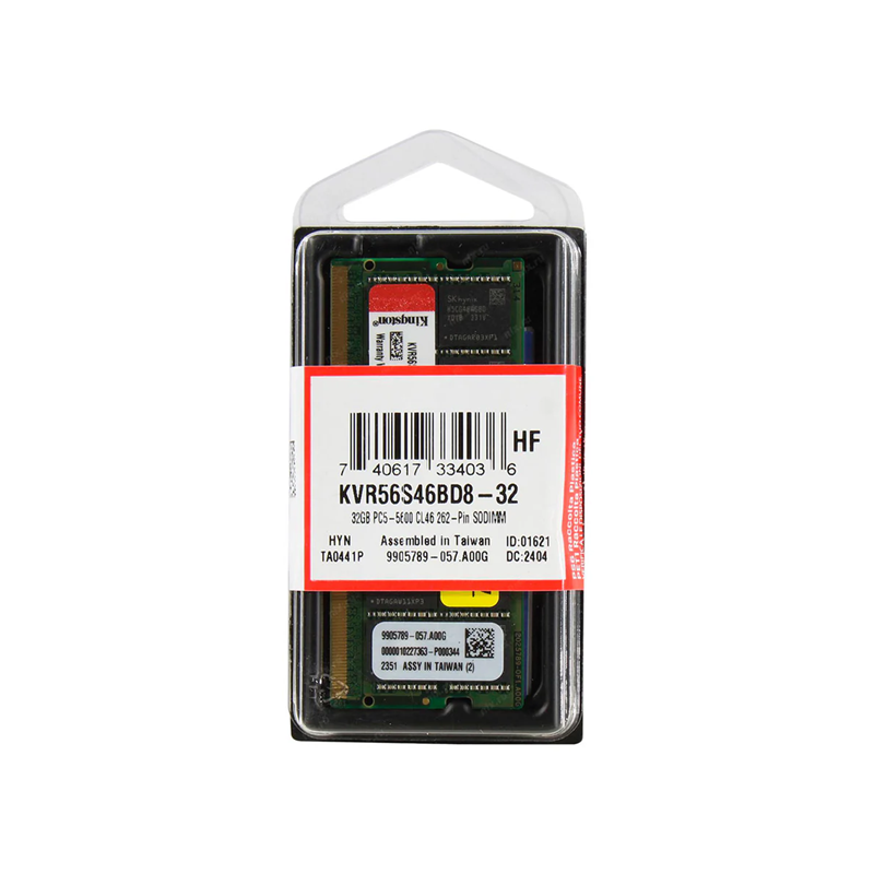 Memoria Ram Ddr5 32gb Para portatil 5600mhz Kingston  KVR56S46BD8-32