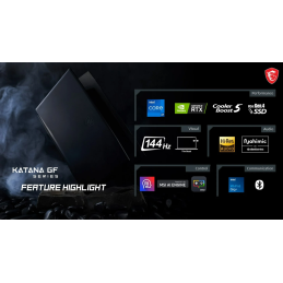 Portátil MSI Katana 15 B13VEK-1675US Core i7 13620H 16Gb 512Gb Ssd 15.6" RTX 6Gb 4050 W11