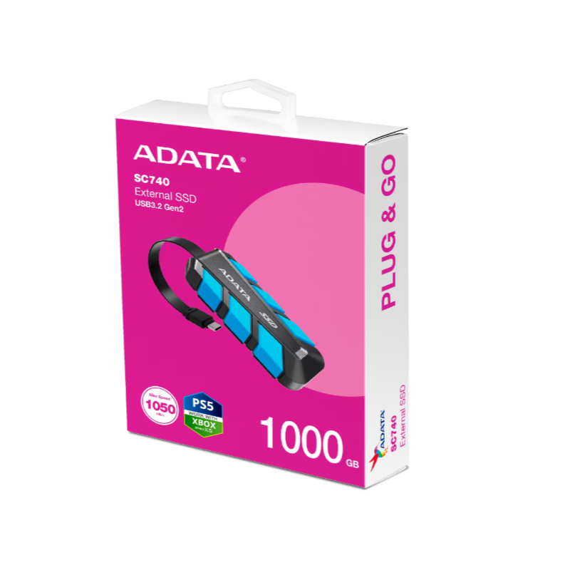 Disco Externo Solido 1Tb Adata SC740 Tipo C Antigolpes SC740-1000G-CBU Disco Externo Solido 1Tb Adata SC740 Tipo C Antigolpes SC740-1000G-CBU