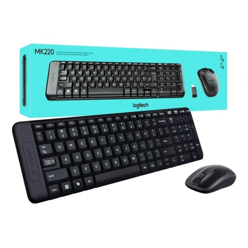 Combo Logitech teclado y Mouse Inalambrico MK220 920-004430 Combo Logitech teclado y Mouse Inalambrico MK220 920-004430