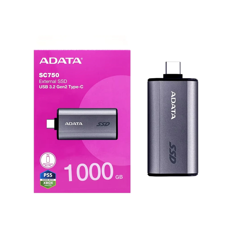 Disco Solido Externo 1TB Adata SC750 Usb C  SC750-1000G-CCBK