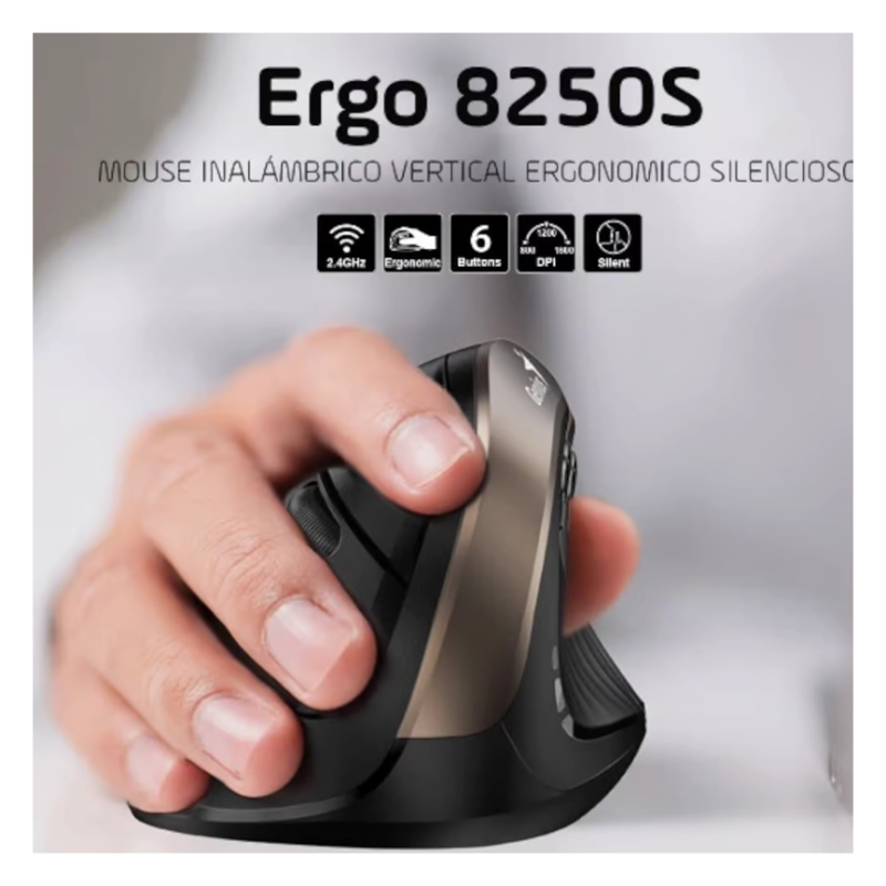 Mouse Genius Inalambrico Vertical Ergo 8250S Ergonomico Silencioso Wireless