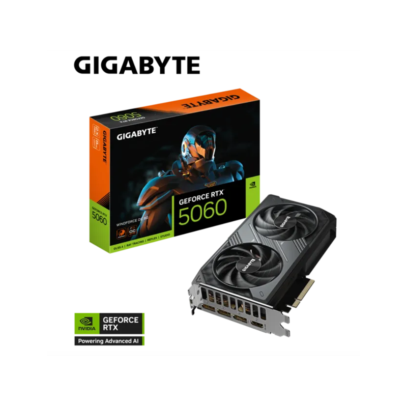 Tarjeta de Video Gigabyte RTX 5060 Windforce OC 8GB GDDR7