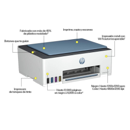 Impresora Multifuncional HP Smart Tank 585 Tinta continua Wifi 1F3YA4