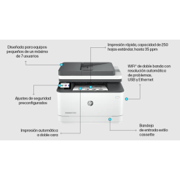Impresora Multifuncional Laser HP ADF Wifi Ethernet 3G632A