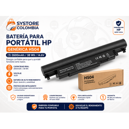 Batería para Portátil HP Genérica HS04 2600mAh/38 Wh 14.6V