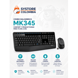 Combo Logitech teclado y Mouse Inalambrico MK345 920-007820