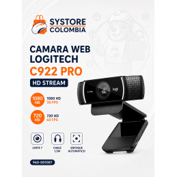 Camara Web Logitech C922 PRO HD STREAM 1080HD/30FPS - 960-001087