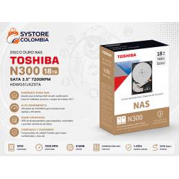 Disco Duro 18TB Nas Toshiba N300 Sata3 7200rpm HDWG51JXZSTA