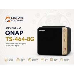 Servidor NAS QNAP TS-464-8G 0TB 4 Bahías con Hdmi TS-464-8G-US