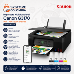 Impresora Multifuncional Canon G3170 Wifi Recarga Continua 5805C004AB