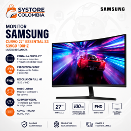 Monitor Samsung Curvo  27" Essential S3 S39GD 100HZ LS27D390GANXZAL