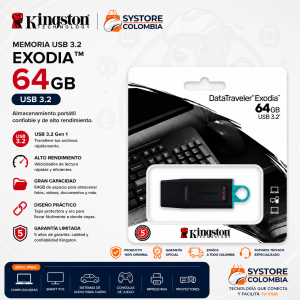 Memoria Usb 3.2 Kingston 64gb Exodia DTX/64GB