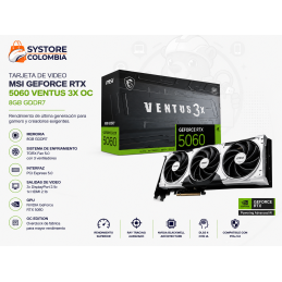 Tarjeta de Video Msi RTX 5060 8G VENTUS 3X OC