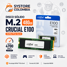 Disco Solido M.2 480gb Crucial E100 Nvme CT480E100SSD8C