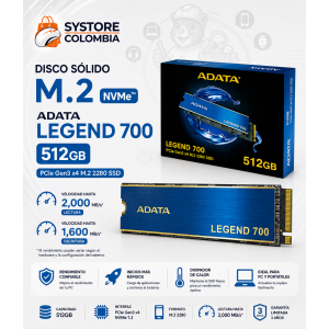 Disco Solido M.2 Nvme 512gb Adata Legend 700 ALEG-700-512GCS