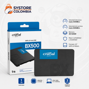 Disco Sólido Crucial Bx500 1Tb 2.5" 3D Nand CT1000BX500SSD1