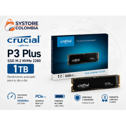 Disco Solido M.2 Crucial P3 Plus 1TB PCIe 4.0 NVMe CT1000P3PSSD8
