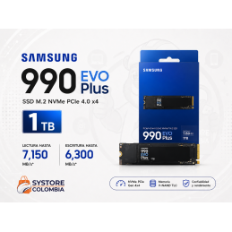 Disco Solido M.2 1Tb Samsung 990 evo Plus Nvme Pcie Gen 4x4.0 MZ-V9S1T0B/AM Systore Colombia