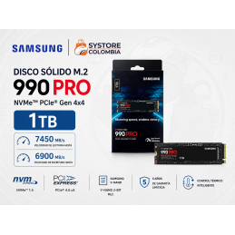 Disco Solido M.2 1TB Samsung 990 Pro NVMe PCIE Gen 4x4 7450mb/s MZ-V9P1T0/AM