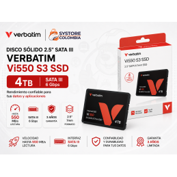 Disco Solido 4TB Verbatim Vi550 S3 Sata 2.5" 49355 Systore colombia