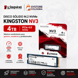 Disco Solido M.2 4TB Kingston NV3 4x4 Nvme SNV3S/4000G