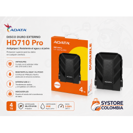 Disco Duro Externo Antigolpes 4TB Adata HD710 Pro AHD710P-4TU31 Systore Colombia