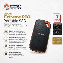 Disco Externo Sólido 1tb Sandisk Extreme Pro V2 NVMe USB-C USB-A SDSSDE81-1T00-G25