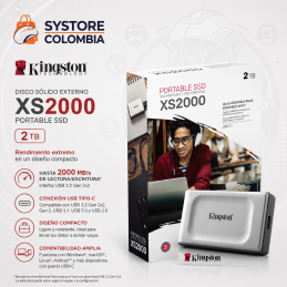 Disco Solido Externo 2TB Kingston XS2000 Tipo C 2000mb/s SXS2000/2000G