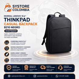 Morral Lenovo 15.6 Thinkpad Casual Backpack B210 Negro 4X40T84059